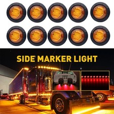 10x Amber 3/4" Round Bullet LED Side Marker Bulb for Trailer Truck 12V Lights