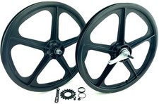 Skyway BMX 20" Tuff Wheels BLACK with COASTER BRAKE retro NEW wheelset 3/8 axles