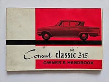 FORD CONSUL CLASSIC 315 OWNERS HANDBOOK 1961