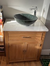 Marble Sink and Wood Vanity