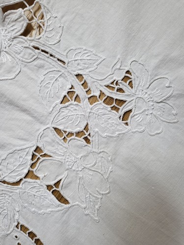 Vintage cutwork tablecloth - vintage,