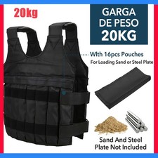 20kg 44lbs Load Weighted Vest Adjustable Weighted Jacket Exercise Waistcoat
