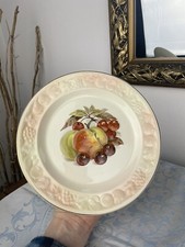 Vintage Royal Worcester Palissy Royale Crown Ware 9”/23cm Wall Plate “Fruit"