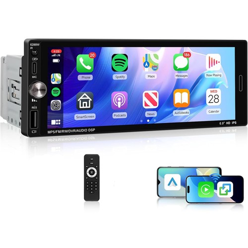 Single 1din car stereo - single, 6.9"