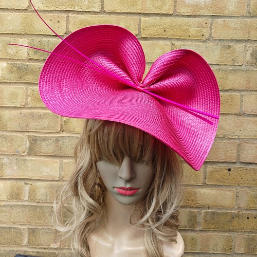 Hot pink fascinator ostrich - hot,