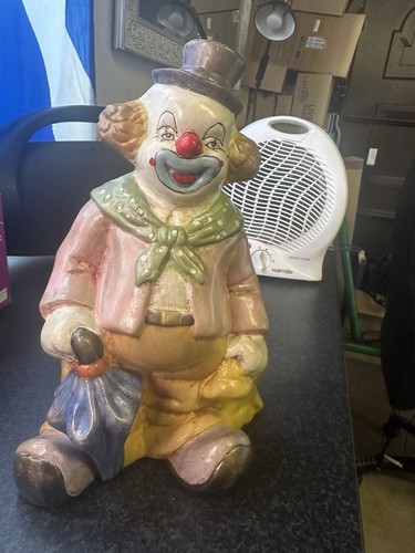 Vintage pot clown piggy bank - pot,
