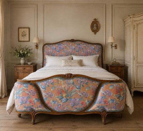 Vintage french bed demi - -,