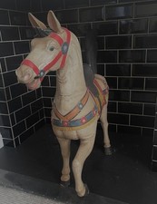 Vintage Indonesian Handcarved and Painted Wooden Horse