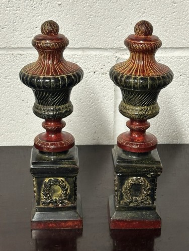Pair antique cold - cold, painted