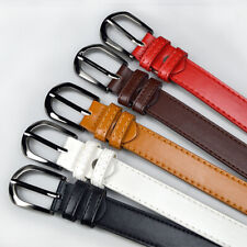 Kid Boys Girls Faux Leather Belt Single Prong Buckle for School Students Uniform