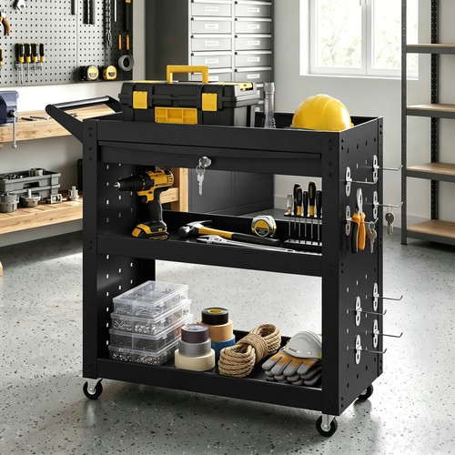 Homcom storage trolley wheel - trolley,