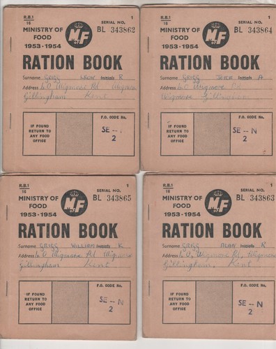 1953 ration books - 1953-4, x