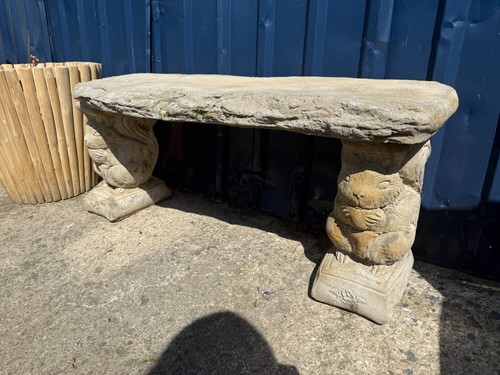 Concrete garden bench - garden,