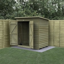 Forest 4LIFE 6x4 Shed Pent No Windows Double Door Wood Garden Shed Free Delivery