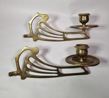 Pair of Vintage Brass Piano Sconce Art Nouveau Style No Hinges Parts Restoration