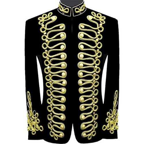 Black velvet military hussar - velvet,