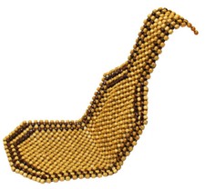 Brown Wooden Bead Beaded Massage Front Seat Cushion Cover Car Van Taxi Office UK