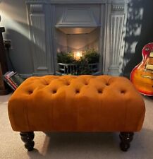 new handmade good quality Chesterfield plush velvet footstool
