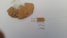 Very Small Brown Card Tie Tags Labels Retail Luggage Price Tags With String