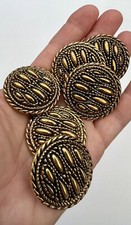 Large Gold buttons 36mm  Pack Of 6 Jacket Blazer Coat Dresses Buttons Ref37A