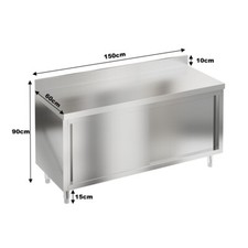 Stainless Steel Table Work Bench Catering Table Kitchen Commercial Sink Cabinet