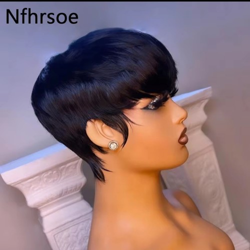 Pixie cut wig human - human, short