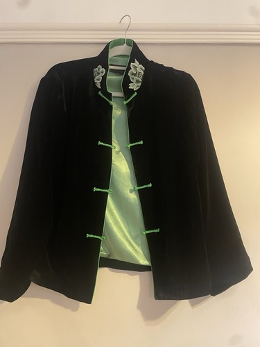 Xiu niang black velvet jacket - velvet,