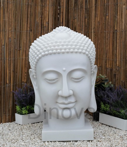Dinova buddha head - buddha, white