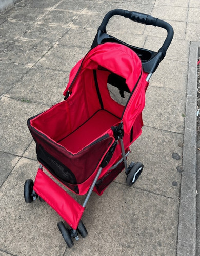 Red pet stroller dog - pet,