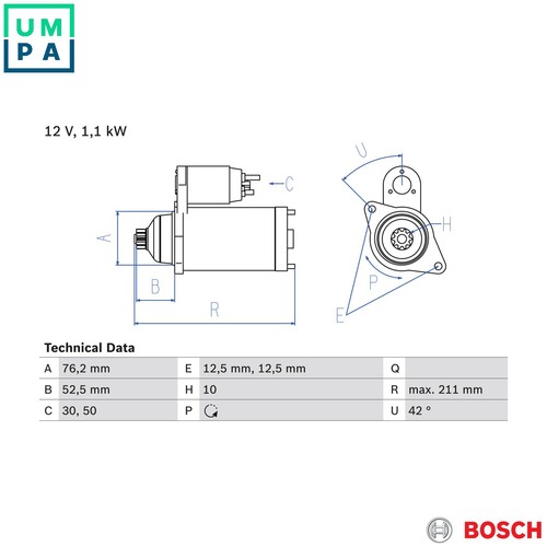 Starter 986 018 - 040, vw