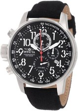 Invicta Men's I "Force" Stainless Steel Black Leather Watch 1512
