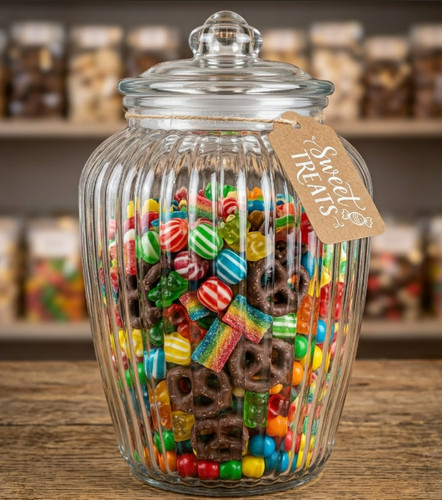 Large glass candy jar 5cm - large, 24.5cm