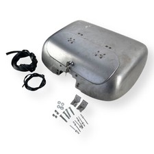 Lambretta GP DL Inside Leg Shield Tool Box ULMA Nanucci Bare Metal Black Rubbers