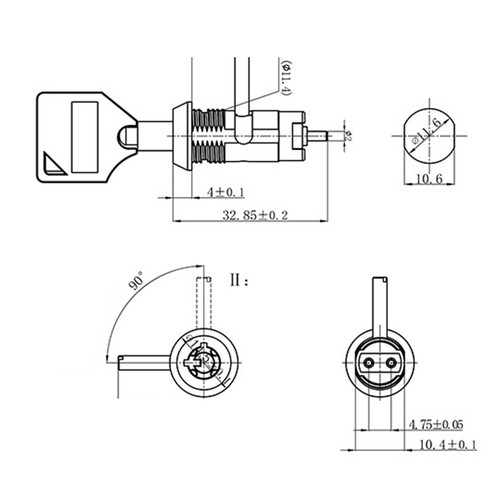 12mm stainless steel lock with - 12mm,