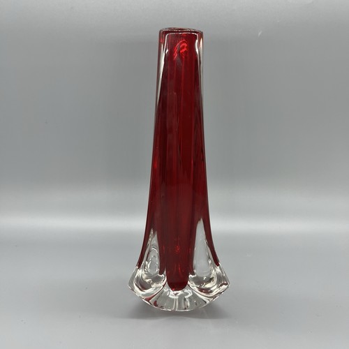Whitefriars glass vase red - whitefriars,