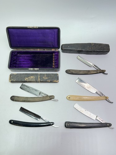 Antique straight razors - straight, coffin