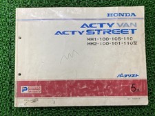 Acty Van Acty Street Parts List 5th Edition Honda Genuine Motorcycle Mainten...