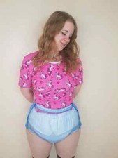 Blue Popping PVC Plastic Pants