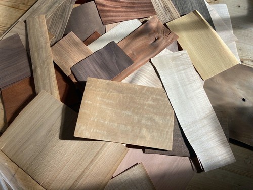 Marquetry wood veneer offcuts - marquetry,
