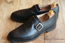 Church's Woodham Monk Silver Buckle Black Leather Shoes Men's UK 8.5 F US 9.5