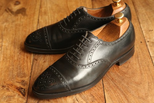 John lobb black leather oxford - black,