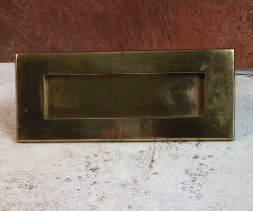 Vintage brass letter box - letter,