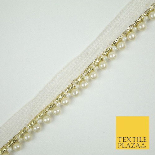 White mini 5mm pearl - pearl, beaded
