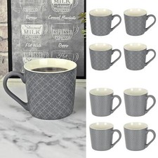 Grey Stoneware Coffee Mugs Set