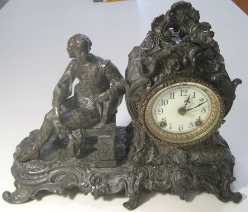 Ansonia figural mantel clock - ansonia,