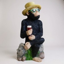 Holiday Monkey Chimp Statue