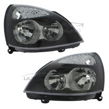 Headlights Renault Clio Mk2 2001-2005 Black Surround Headlamps Pair Left & Right