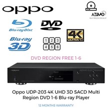 Oppo UDP-203 4K UHD 3D WiFi SACD Multi Region DVD 1-6 Universal Blu-ray RB