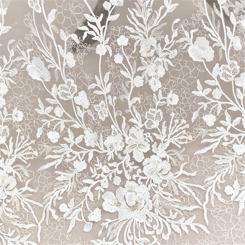 Blossom bridal lace fabric off - bridal,