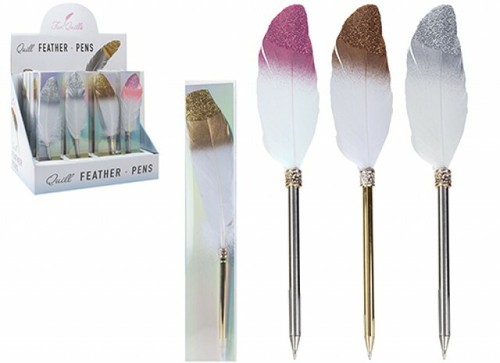 Feather glitter pen wedding - glitter,